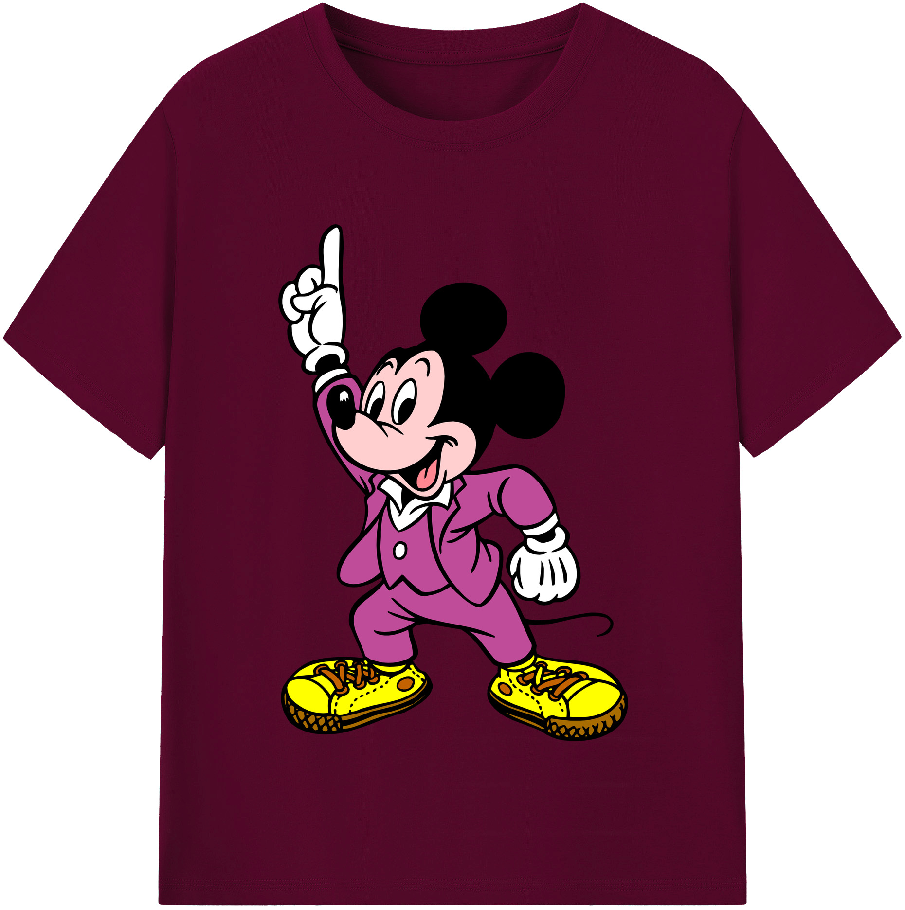 （画像用） ミッキーマウス Mickey Mouse レディースカジュアルプリントTシャツ（綿100％）